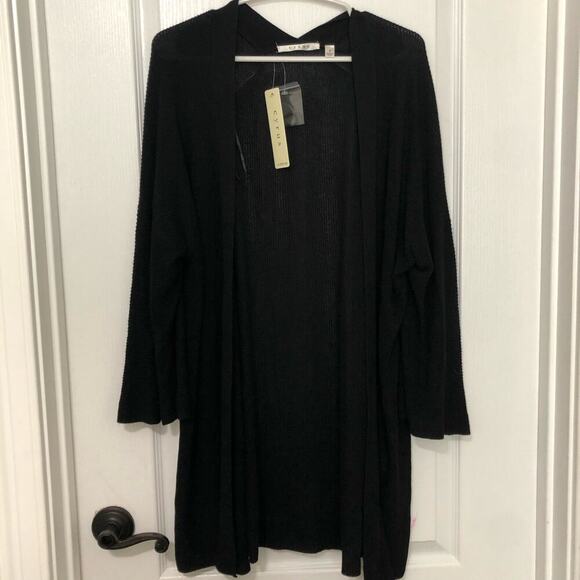 Cyrus Women's Cardigan Sweater Open Front Long Sleeve Black Size Small NWT - Picture 2 of 11